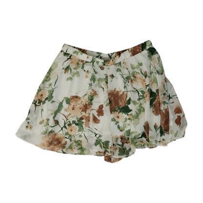 White Floral Knit Shorts