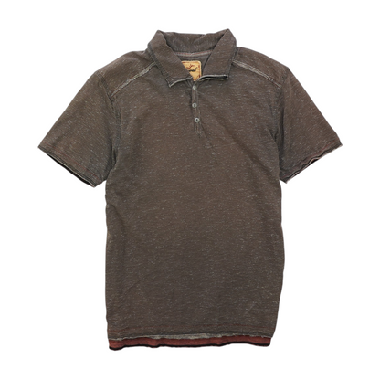 Brown Solid Short Sleeve Polo