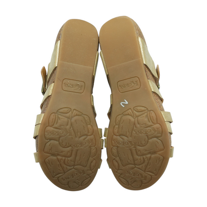 Bronze Wedged Sandals