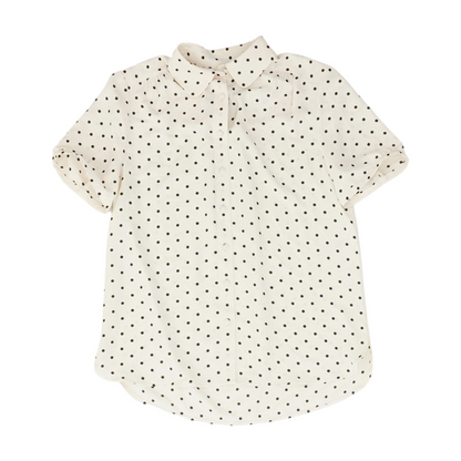 Beige Polka Dot Button Down