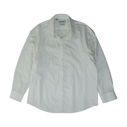 White Solid Long Sleeve Button Down