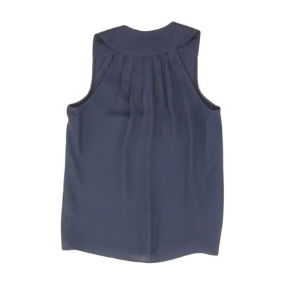 Navy Solid Sleeveless Blouse