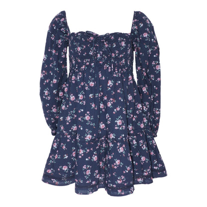 Gray Floral Mini Dress