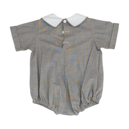 Brown Check Short Sleeve One-Piece