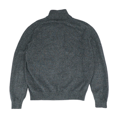 Gray Solid 1/4 Zip Sweater