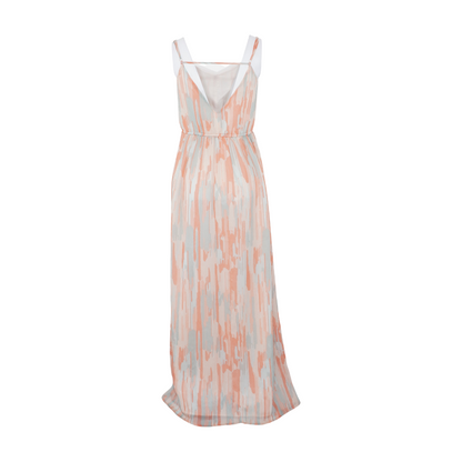 Peach Print Maxi Dress