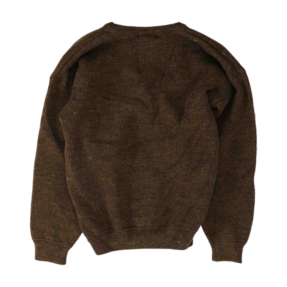 Brown Solid Pullover Sweater