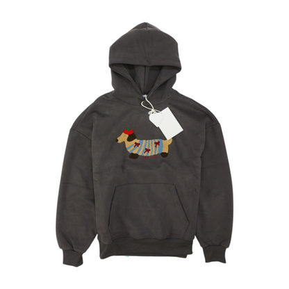 Gray Solid Hoodie Pullover