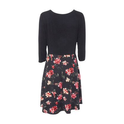 Black Floral Midi Dress