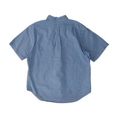 Blue Plaid Short Sleeve Button Down
