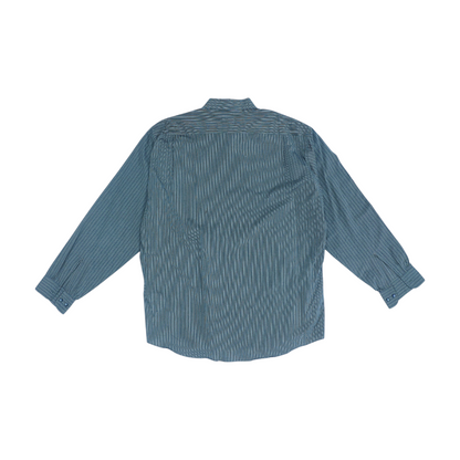 Green Striped Long Sleeve Button Down