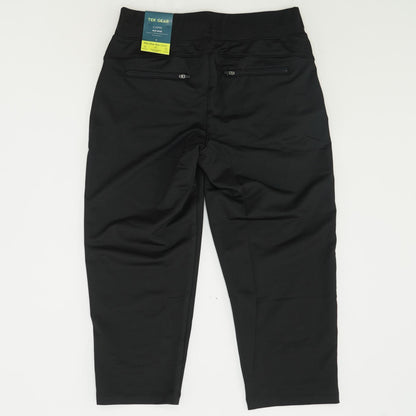 Black Solid Capri Pants