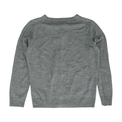 Gray Argyle Cardigan Sweater