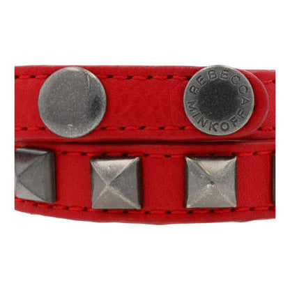 Red Leather Studded Wrap Bracelet