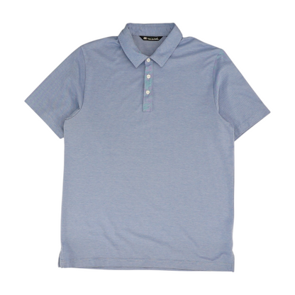 Blue Striped Short Sleeve Polo