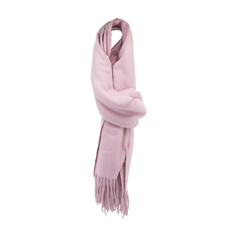 Pink Herringbone Wool Scarf