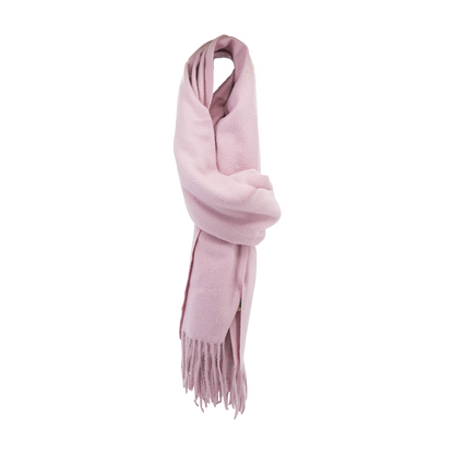 Pink Herringbone Wool Scarf