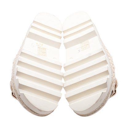 Cream Wedged Sandals