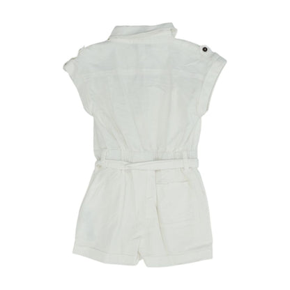 White Solid Romper