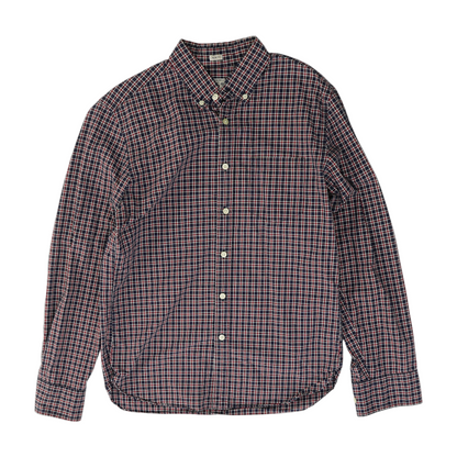 Navy Check Long Sleeve Button Down