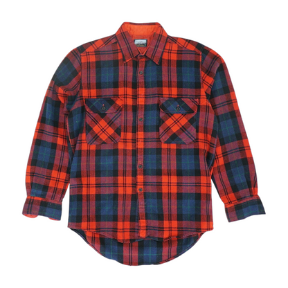 Red Tall Plaid Flannel Button Down