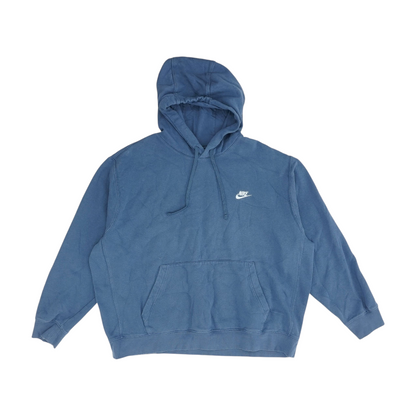 Blue Solid Hoodie Pullover