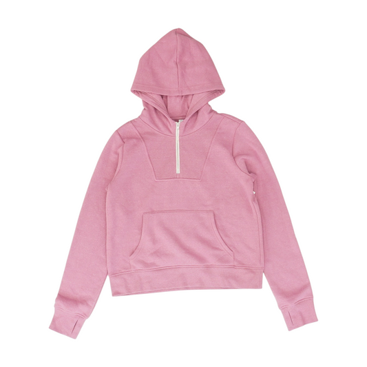 Pink Solid 1/4 Zip Pullover