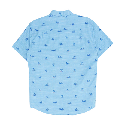 Blue Print Short Sleeve Button Down