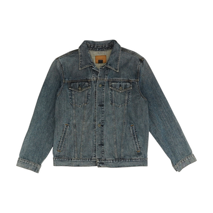 Blue Solid Denim Jacket