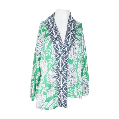 Green Print Cardigan