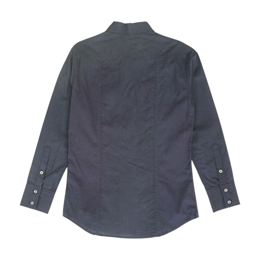 Navy Solid Long Sleeve Button Down