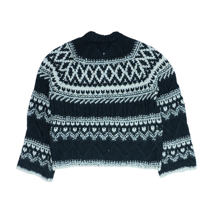 Black Graphic Pullover Sweater