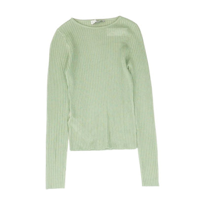 Green Striped Crewneck Sweater