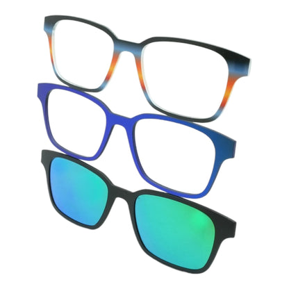 The Finley 3pc Lens Attachments Rectangle Prescription Eyewear