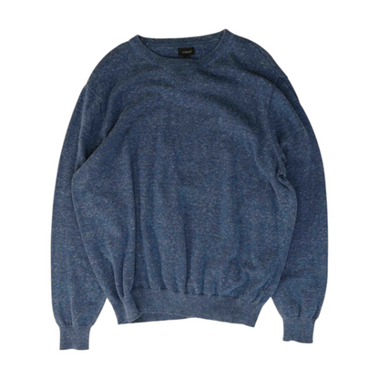 Blue Solid Pullover Sweater