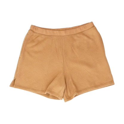 Tan Solid Shorts