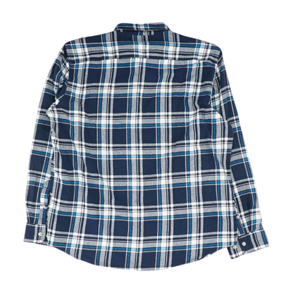 Navy Plaid Flannel Button Down