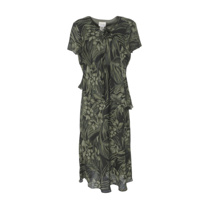 Vintage Green Petite Floral Midi Dress
