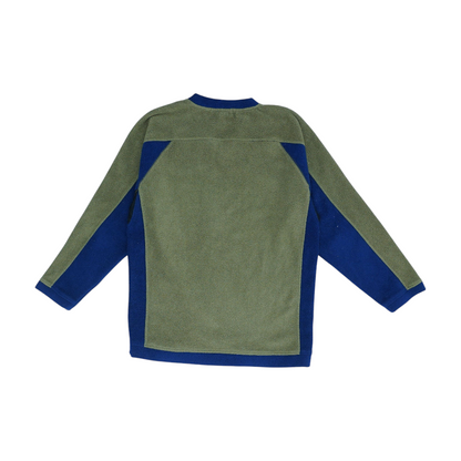 Vintage Olive Color Block Fleece Pullover