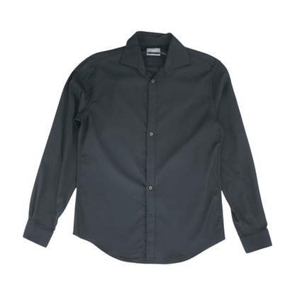 Black Solid Long Sleeve Button Down