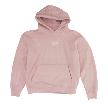 Pink Solid Hoodie Pullover