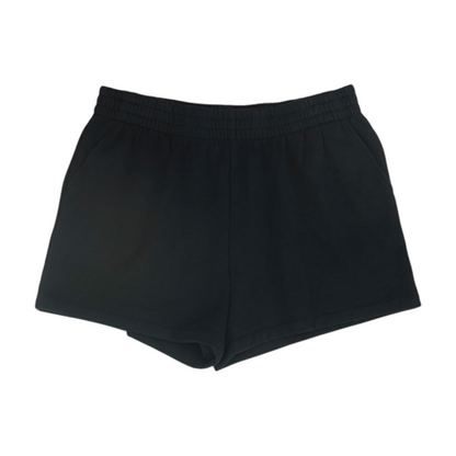 Black Solid Knit Shorts