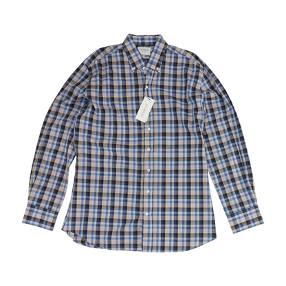 Blue Plaid Long Sleeve Button Down
