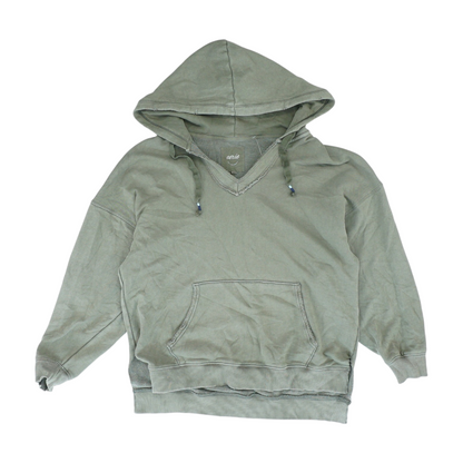 Green Solid Hoodie Pullover
