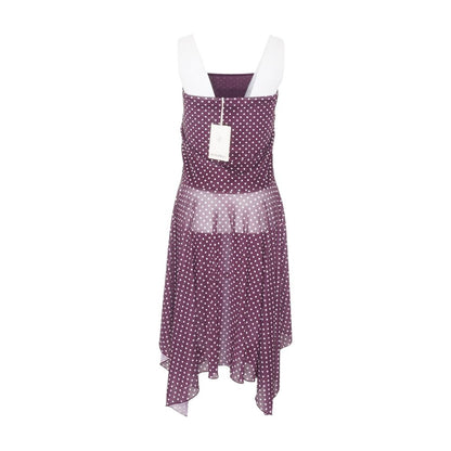 Burgundy Polka Dot Mini Dress