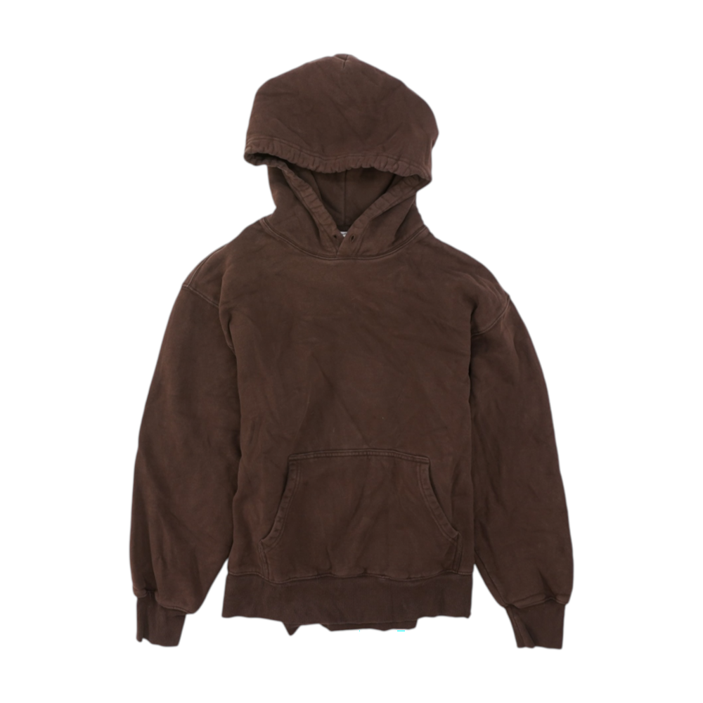 Brown Solid Hoodie Pullover