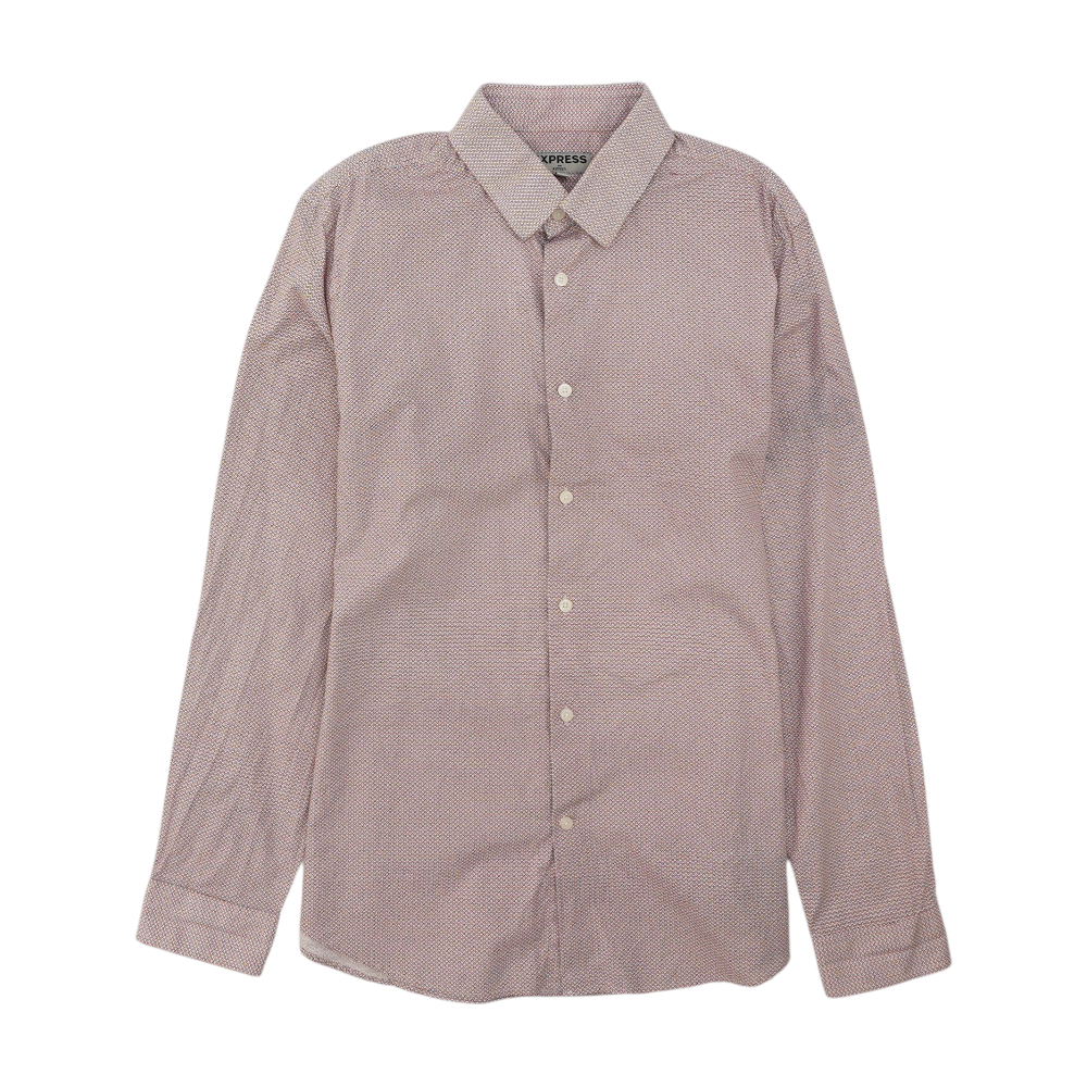 White Polka Dot Long Sleeve Button Down