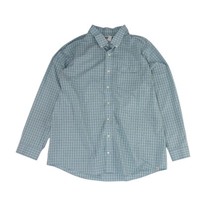 Blue Tall Plaid Long Sleeve Button Down