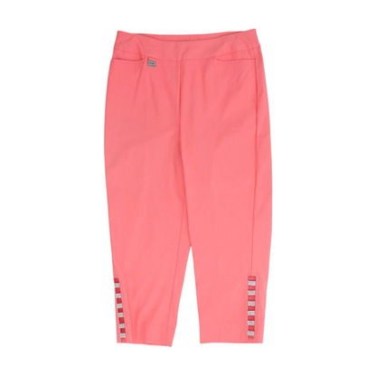 Pink Solid Chino Capris