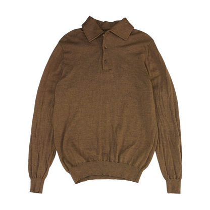Brown Solid 1/4 Zip Sweater